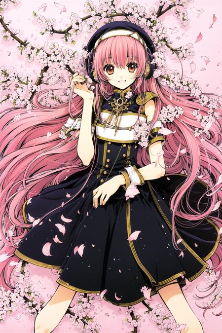 04820-3291140729-Tsubasa,1girl, solo, long hair, cherry blossoms, pink hair, flower, petals, dress, pink theme, very long hair, brown eyes, smile.png